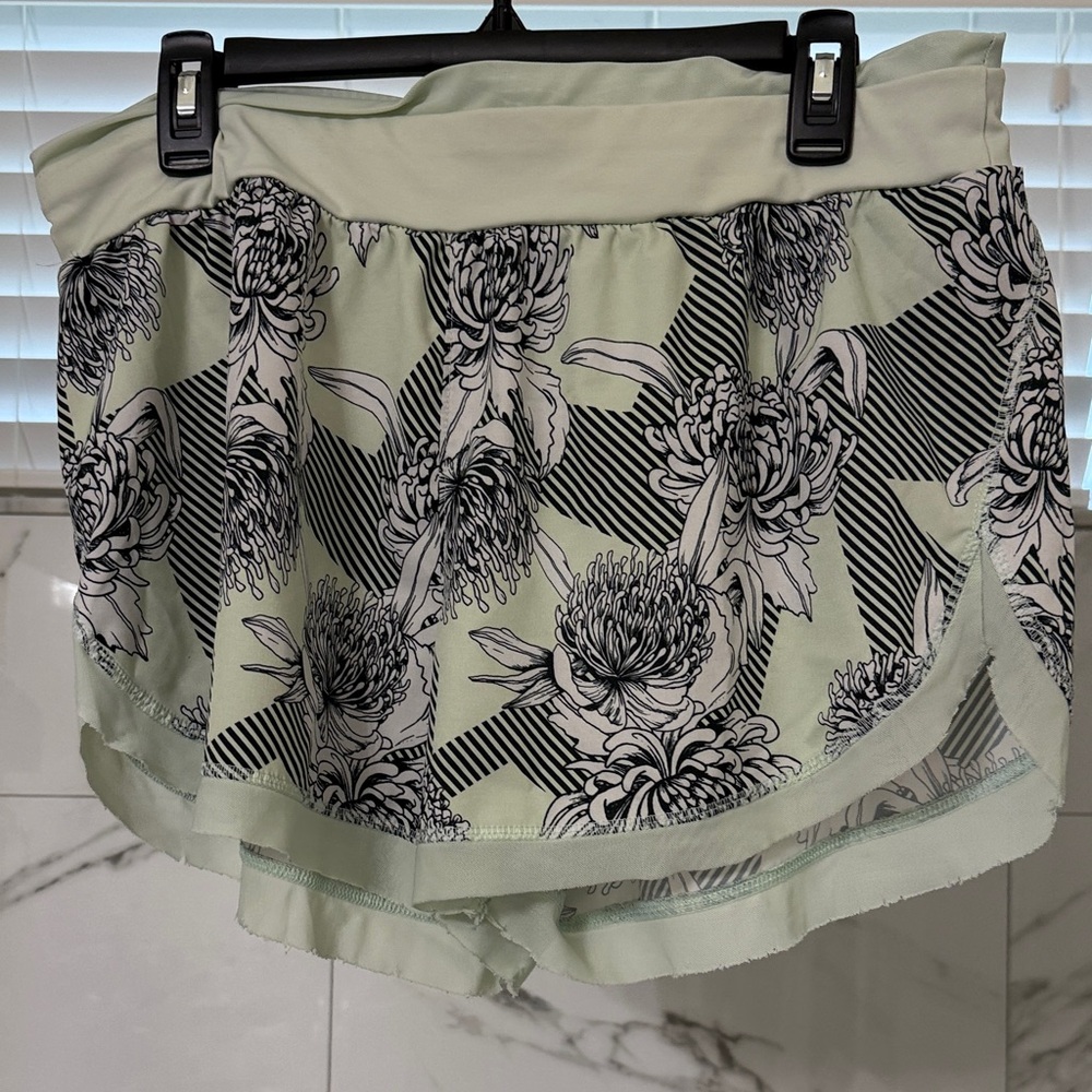 Floral Patterned Women's Skirt - Green